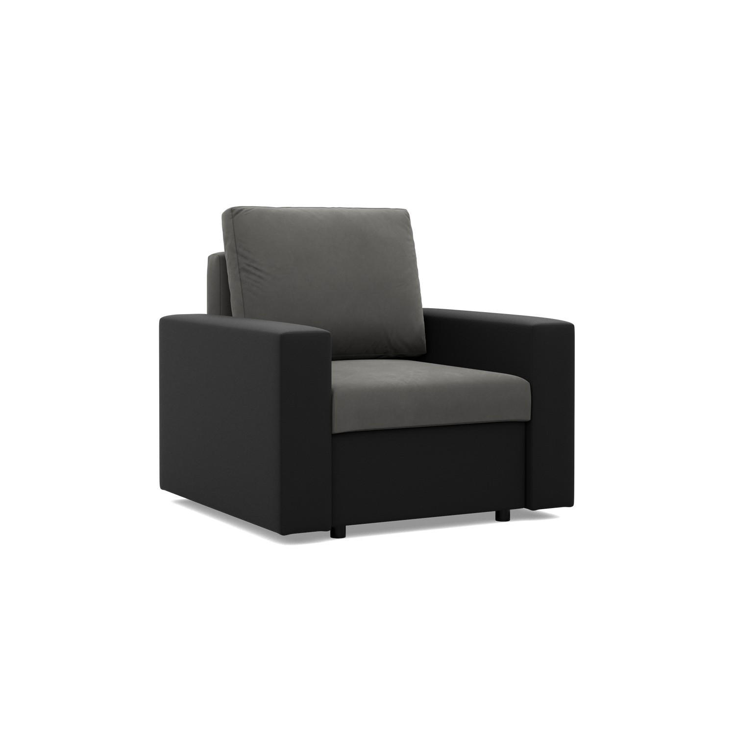 XXXLutz Loungesessel Dunkelgrau, Schwarz 83x92x92 cm