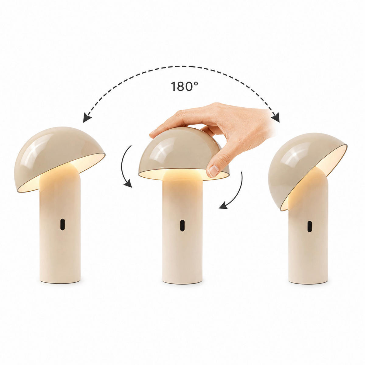 TOD Kabellose Tischleuchte H28CM - Weiß, Metall (14/14/29cm) - Lumisky