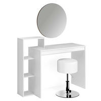 SCHMINKTISCH Leo Weiß 100 cm mit Spiegel und Hocker - Weiß, Holzwerkstoff (100/90/40cm) - Vicco