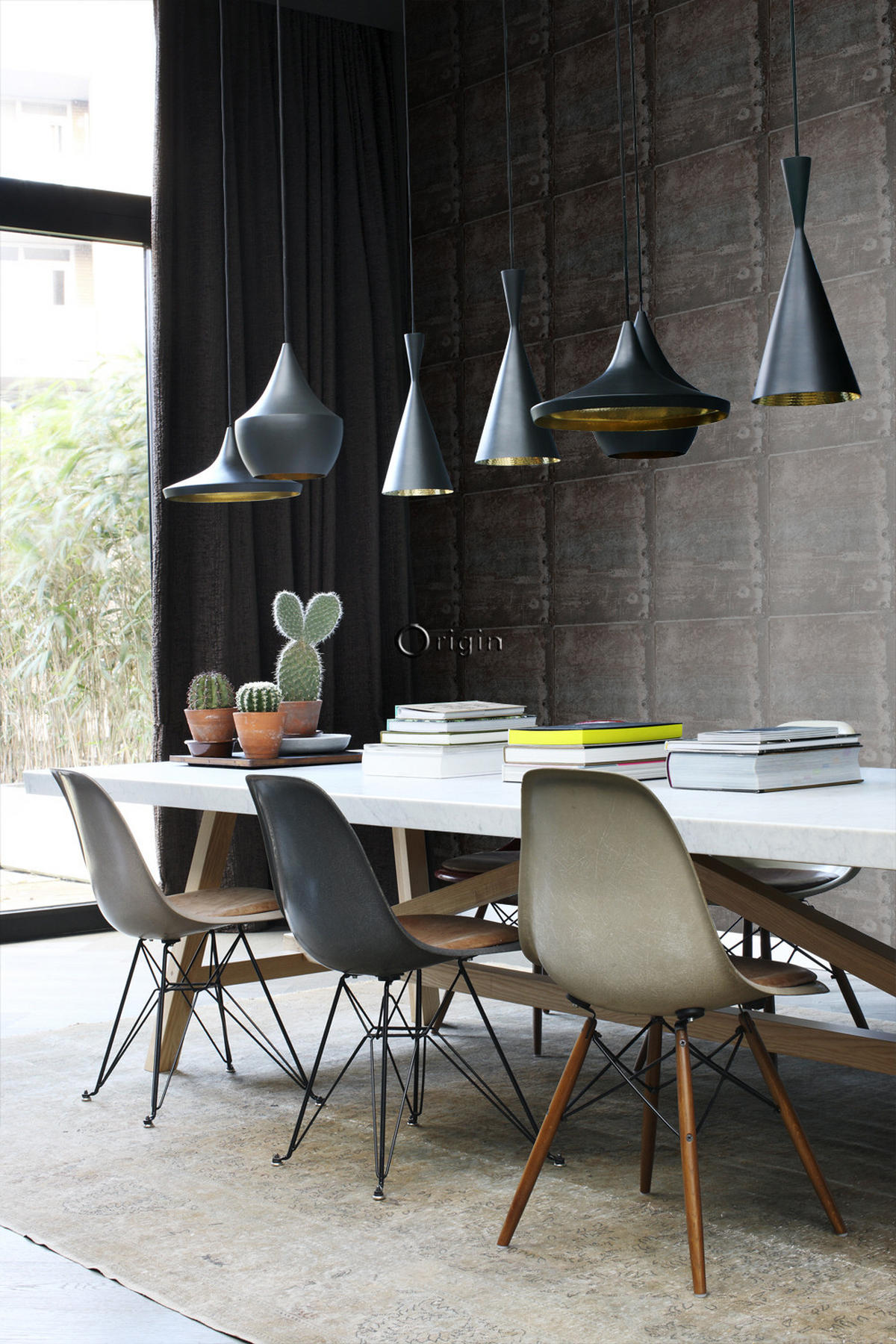 TAPETE große verwitterte rostige Metallplatten 53 cm x 10.05 m - Schwarz, Papier (53/1000cm) - Origin Wallcoverings