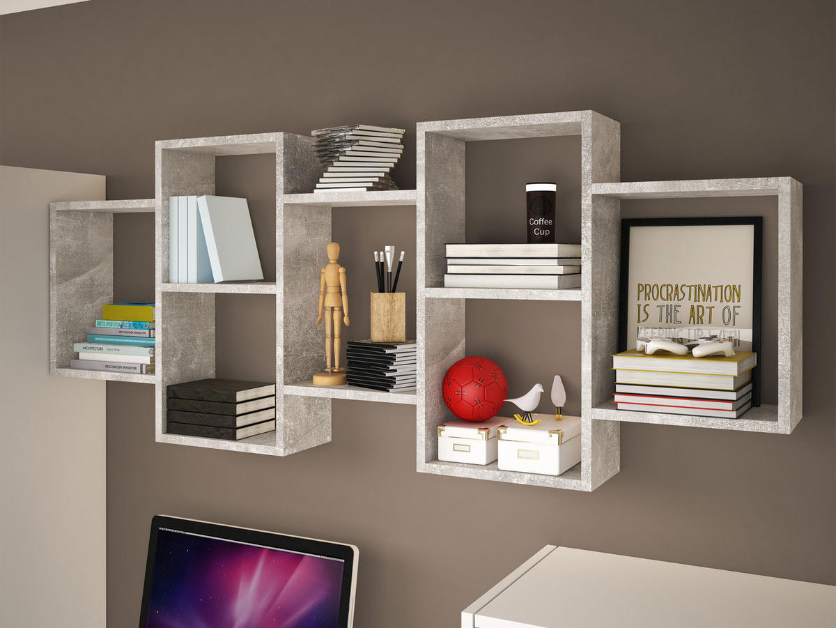 WANDREGAL Trio 001 - Grau, Holzwerkstoff (161/65/18cm) - MIRJAN24