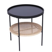 BEISTELLTISCH Rund Schwarz 45 x 45 x 45.5 cm - Schwarz, Holz (45/45/45.5cm) - Nordlys