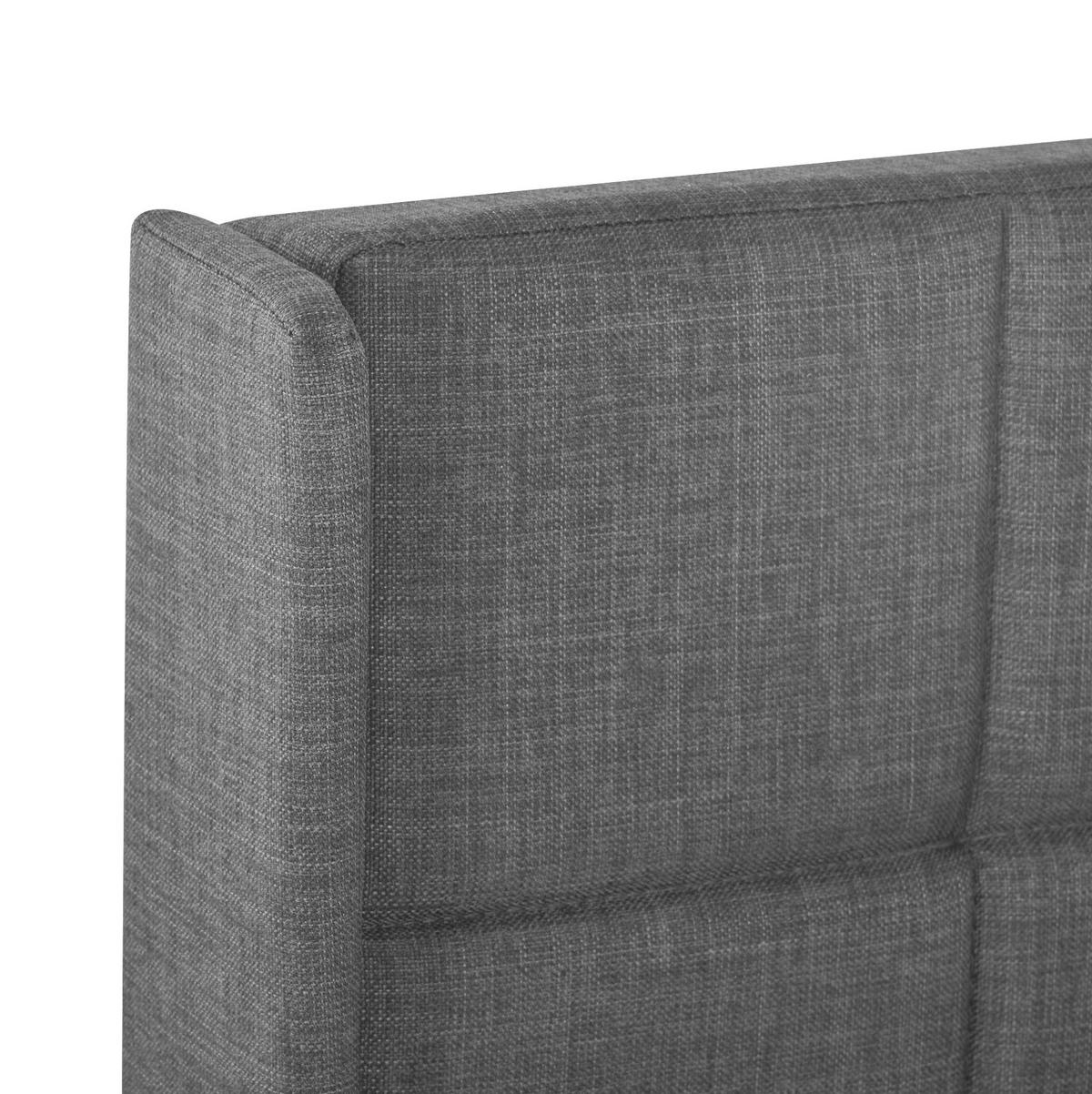 POLSTERBETT 90/200 cm Grau aus Leinen mit Lattenrost - Grau, Textil (90/200cm) - OKMYHOME