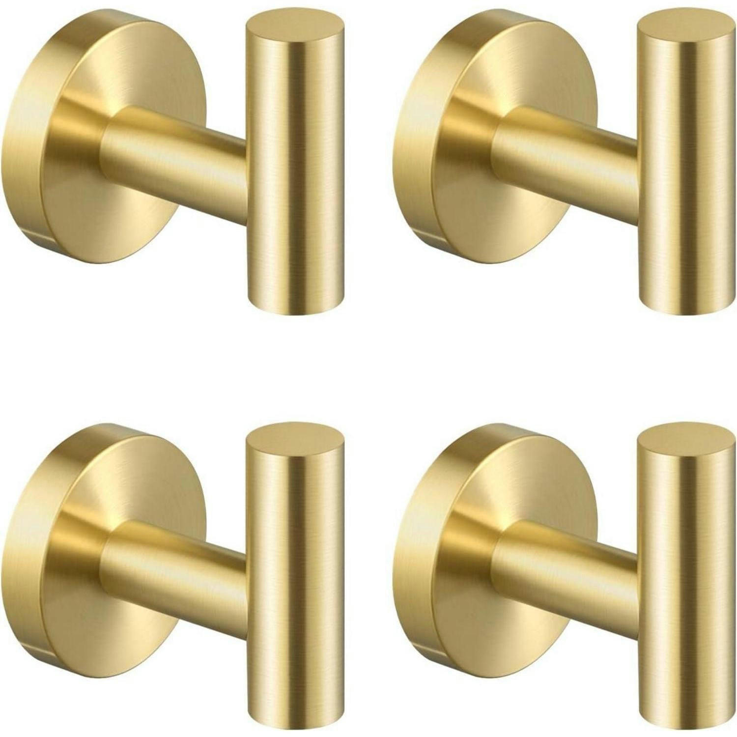 HANDTUCHHAKEN 4-teiliges Set Gebürstetes Gold Edelstahl - Goldfarben, Metall (13.5/5.6/16cm)