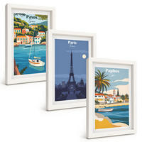 BILDER SET 3er Set - 20x30 cm Weißer Rahmen - Küstenstädte und Architektur - Weiß, Kunststoff (20/30cm) - TULUP