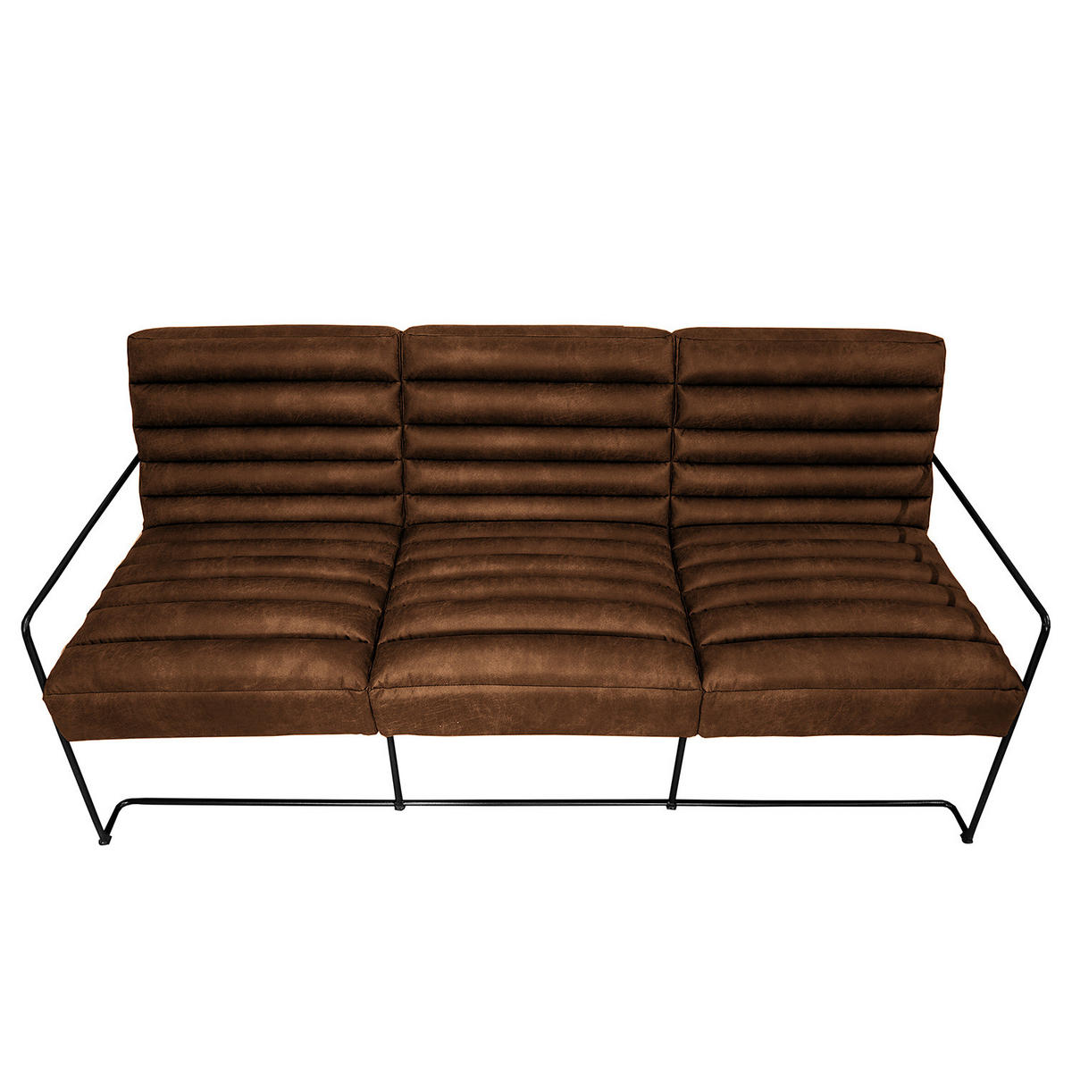 3-SITZER SOFA - Antiklederlook - Braun, Textil (181/81/78cm) - home24