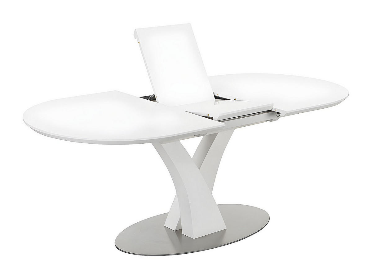 ESSTISCH ausziehbar - 6 bis 8 Sitzplätze - Holz & Edelstahl - Weiß lackiert - TALARA - Weiß, Holz (95/200/76cm) - Vente-Unique