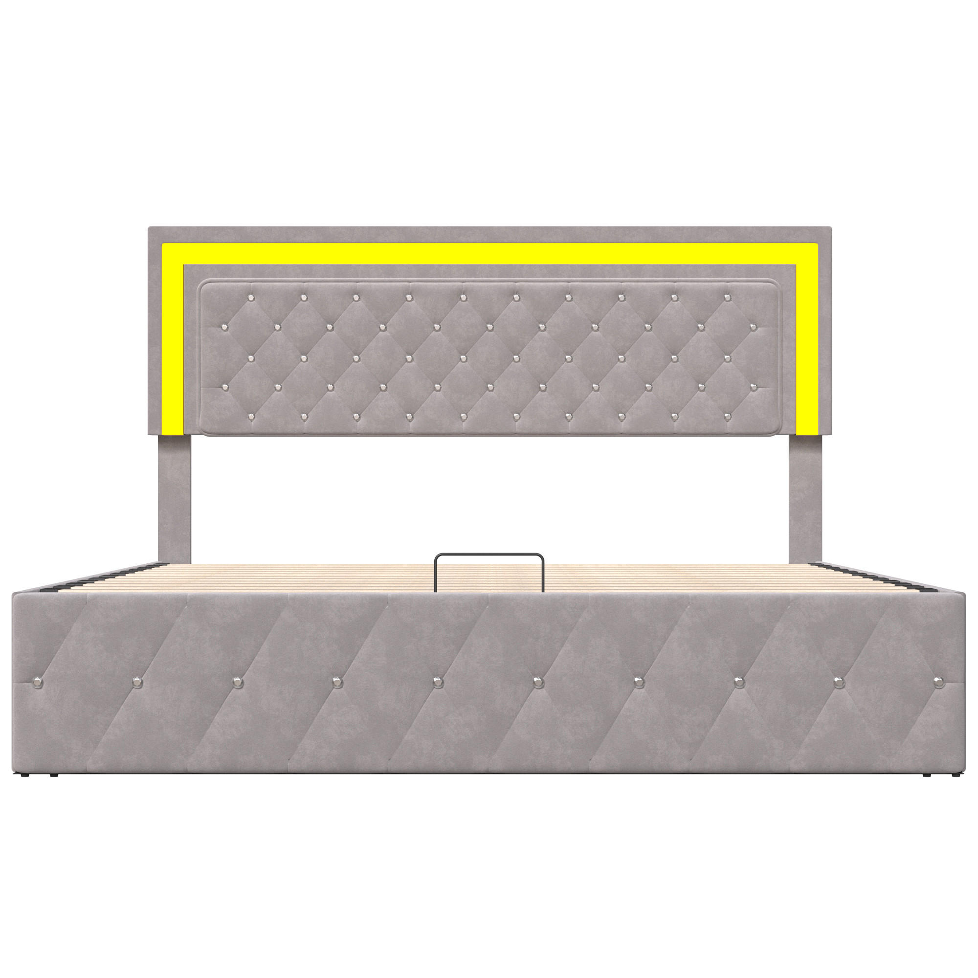 POLSTERBETT 140x200 cm Bettkasten Samt Knopfheftung schwarz - Beige, Holz (140/200cm) - LEBENLANG