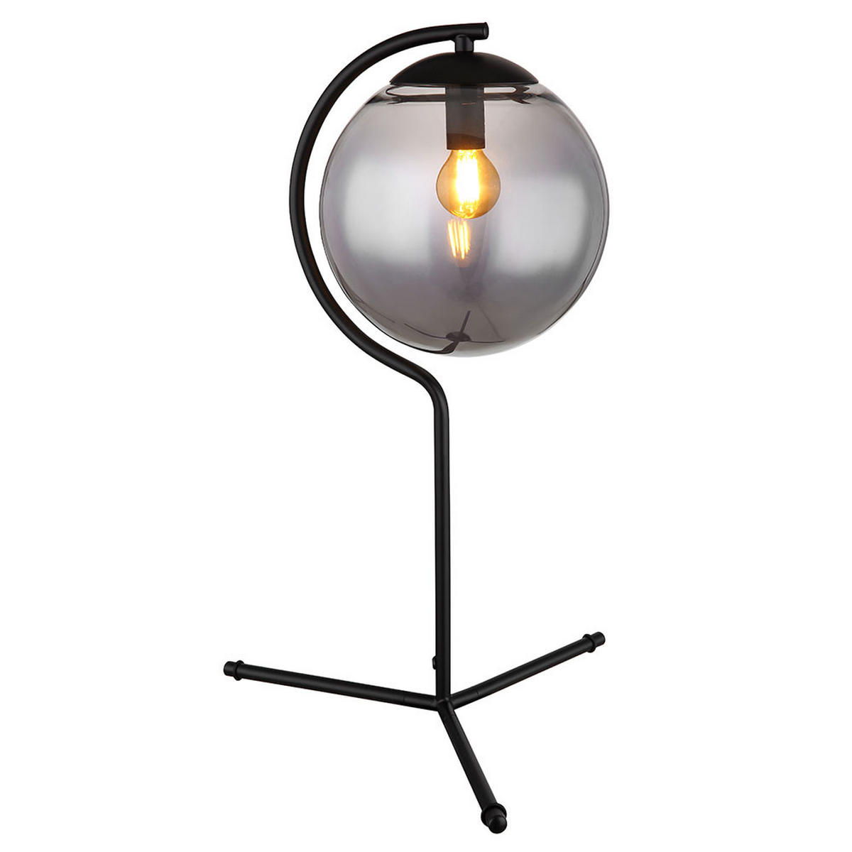 LED TISCHLEUCHTE PORRY Grau Metall Glas - Grau, Glas (35/35/50cm) - Globo Lighting