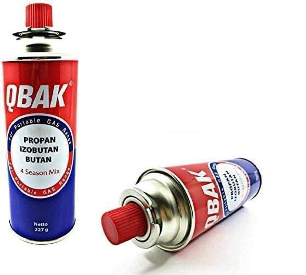 GASKARTUSCHEN 4er Set 227 g Butangas QBAK Campingkocher Kartuschen - Blau/Rot, Metall (6.7/20/6.7cm) - Resch