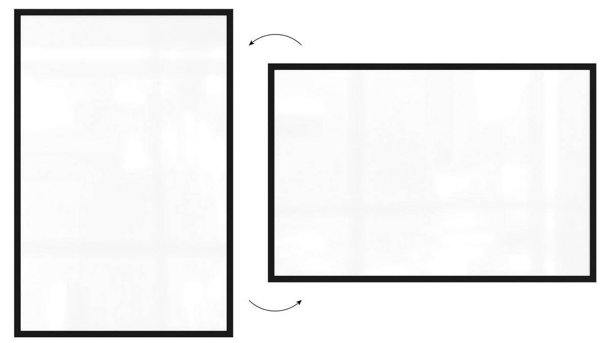 MAGNETISCHES Whiteboard mit schwarzen Holzrahmen 90x60cm - Schwarz, Metall (90/60/1.5cm) - ALLboards