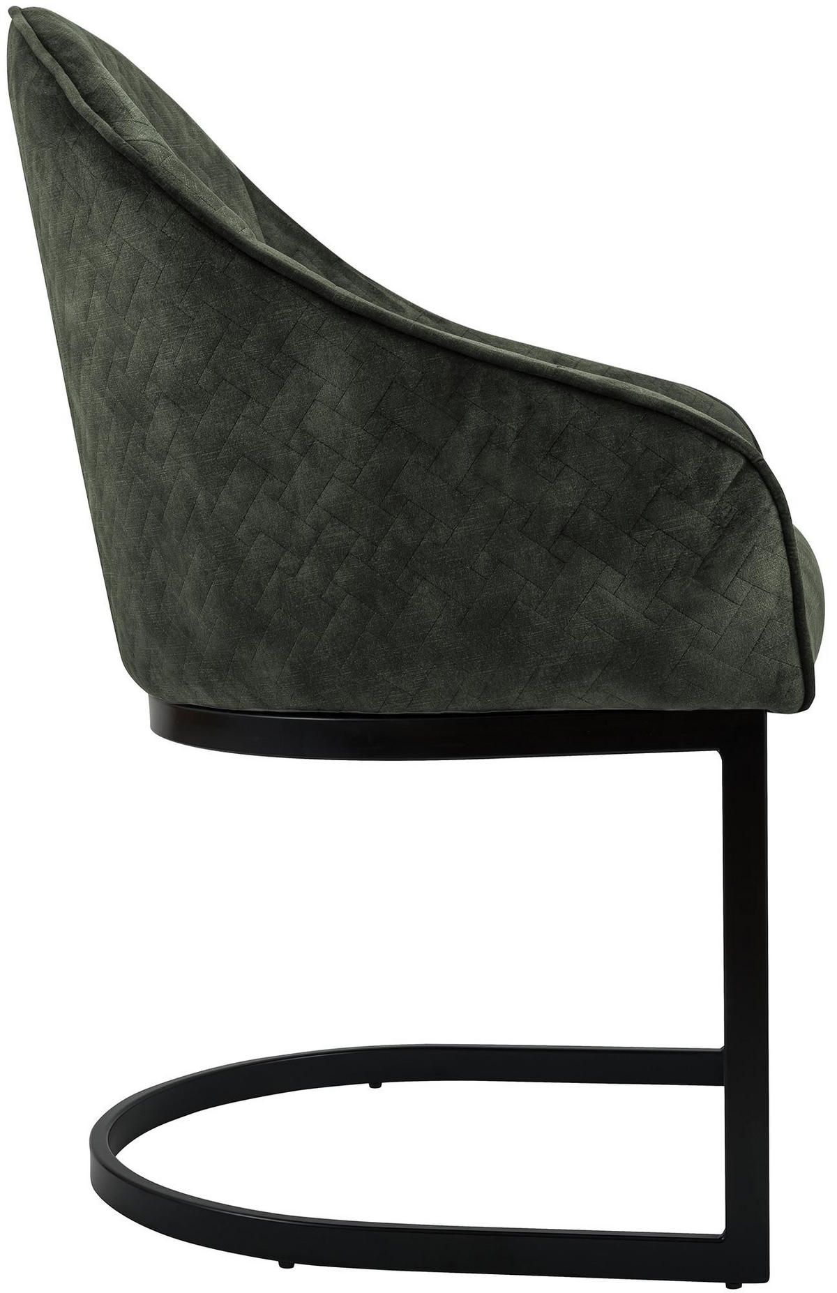 ESSZIMMERSTUHL Samt Dunkelgrün - Dunkelgrün/Schwarz, Textil/Metall (60/87/59cm) - CLP