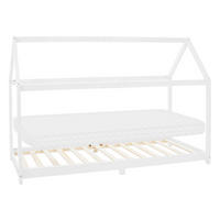 KINDERBETT mit Dach und Matratze 90x200 cm Weiß - Weiß, Holz (90/200cm) - ML-DESIGN