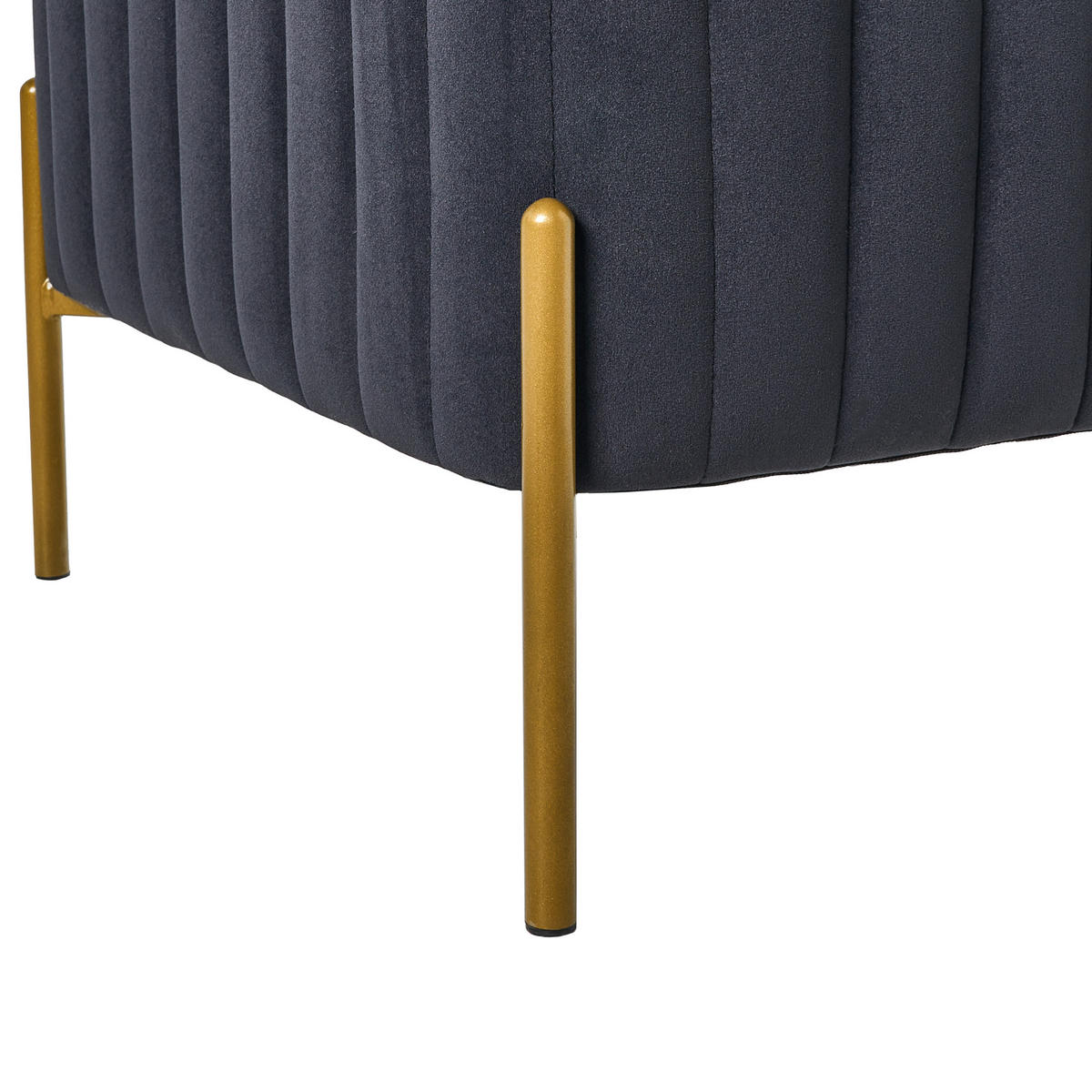 HOCKER Samtstoff Schwarz Utah - Schwarz, Textil (47/43/47cm) - Beliani