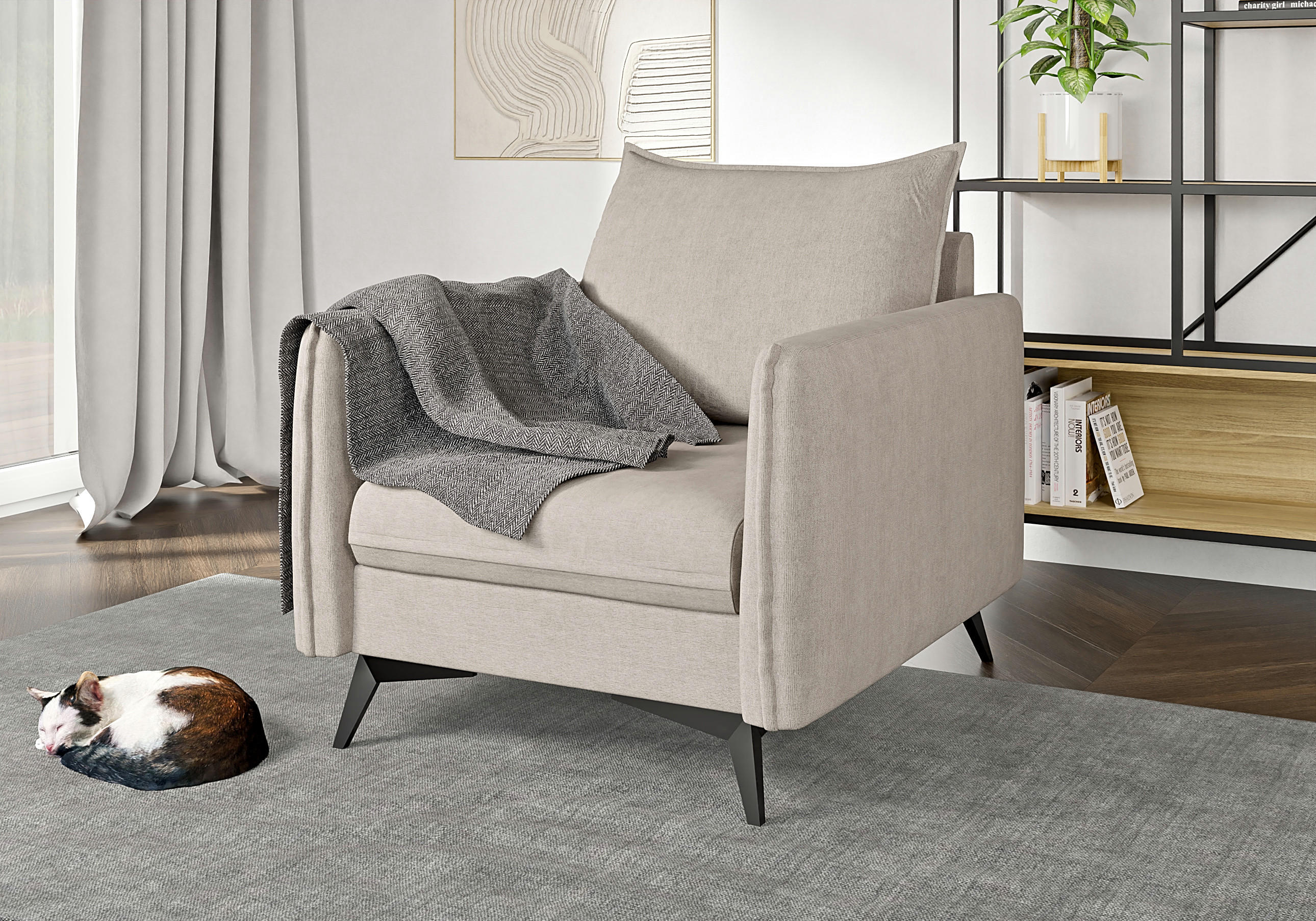 SESSEL Pulse Beige Luxusmicrofaser - Ecru/Beige, Holz/Textil (74/86/31cm) - S-Style Möbel