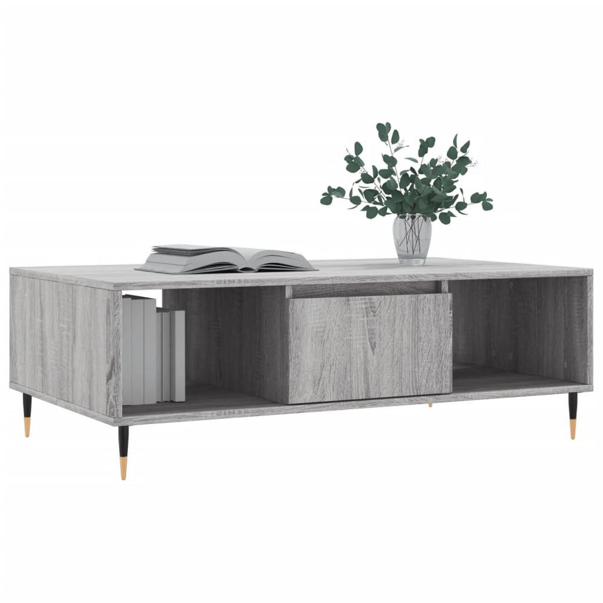 COUCHTISCH Grau Sonoma 104x60x35 cm Holzwerkstoff - Grau, Holzwerkstoff (104/60/35cm) - furnicato