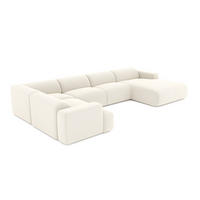 WOHNLANDSCHAFT Bouclé-Stoff Creme 354cm - Creme, Textil (354/73/164cm) - Sia Home