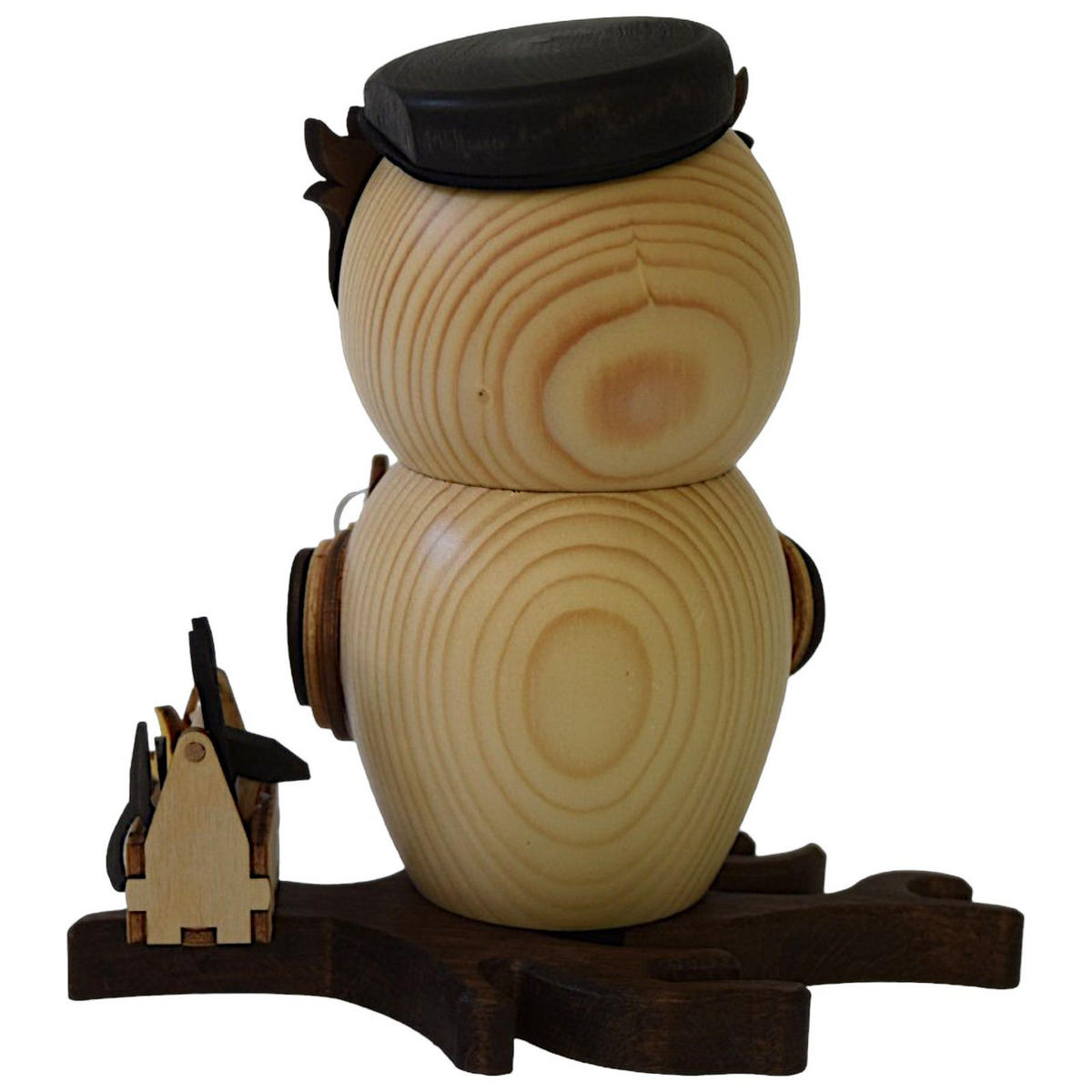 RAUCHFIGUR Eule Handwerker 15 cm - Multicolor, Holz (10/15/10cm)