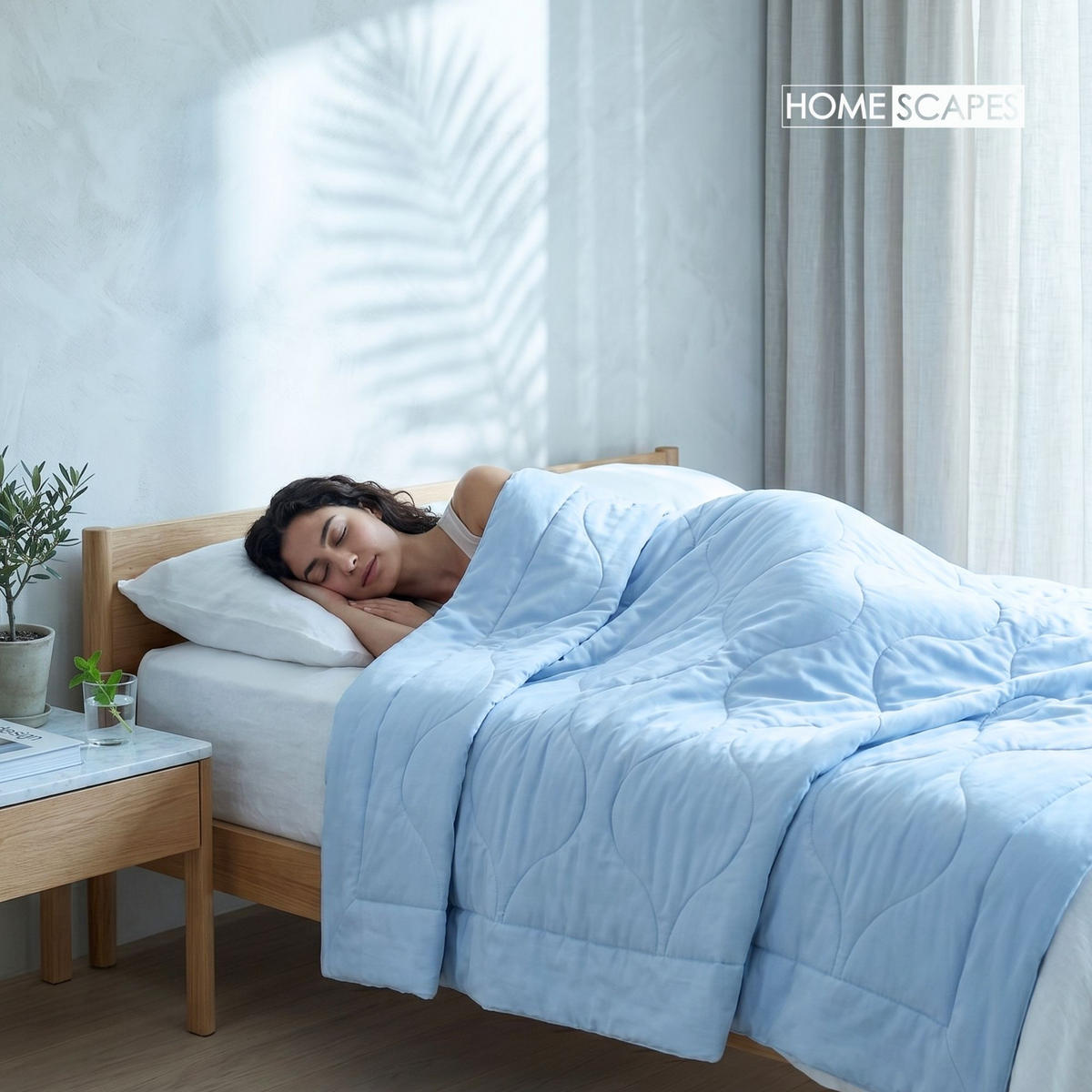 KÜHLDECKE hellblau, 135/200 cm - Hellblau, Textil (135/200cm) - Homescapes