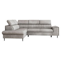 ECKSOFA Kadurin, Seite: Links - Greige/Schwarz, Holz/Kunststoff (276/206cm) - MIRJAN24