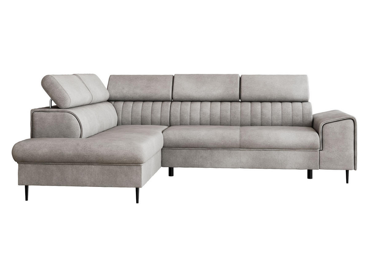 ECKSOFA Kadurin, Seite: Links - Greige/Schwarz, Holz/Kunststoff (276/206cm) - MIRJAN24