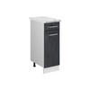 KÜCHENUNTERSCHRANK R-Line Schwarz Beton 30 cm AP Marmor - Schwarz/Weiß, Holzwerkstoff (30/81.6/60cm) - Vicco