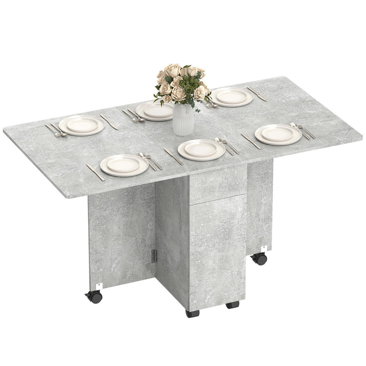 ESSTISCH Grau 1 Stück - Grau, Kunststoff (140/76/74cm) - GiPP
