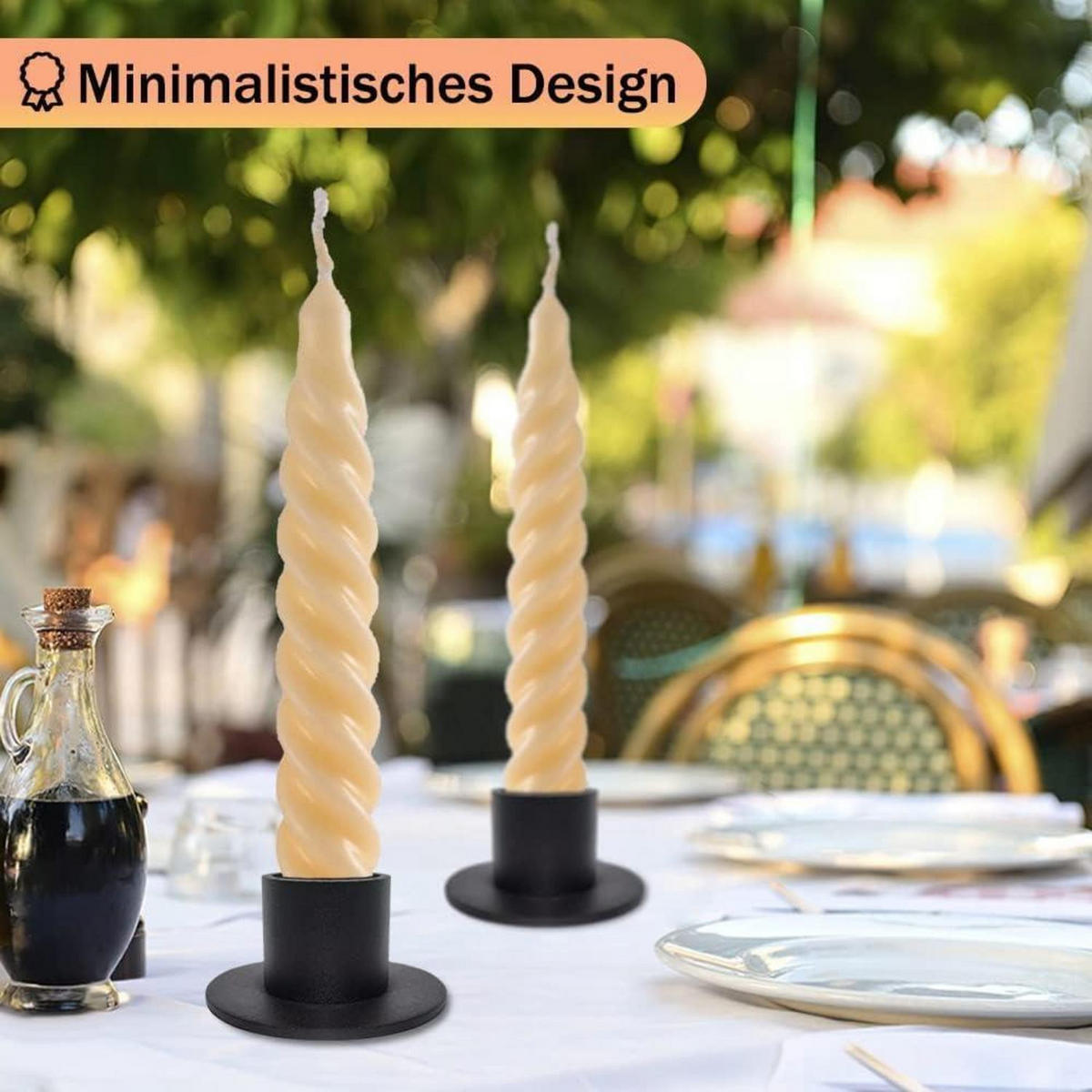 KERZENSTÄNDER 4-teiliges Set Schwarz Metall - Schwarz, Metall (5/2.8/5cm)