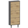 SCHUHSCHRANK Dotti 531 Anthrazit-Wotan Eiche 55/21/141 cm Wandmontage - Anthrazit/Eiche Wotan, Holzwerkstoff (55/141/21cm) - Matkam Möbel