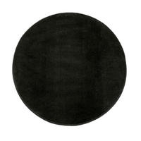TEPPICH Kurzflor waschbar Unifarben Wohnzimmer schmutzabweisend Schwarz Rund 120D - Schwarz, Textil (120/120cm) - KADIMA DESIGN