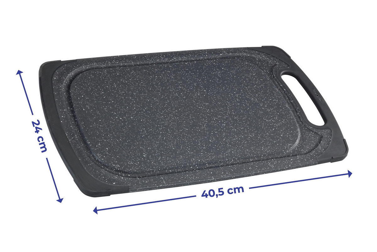 SCHNEIDE- und Auftaubrett 40,5/24/1 cm - Schwarz, Kunststoff (24/40.5cm) - Maximex