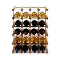 WEINREGAL Vinotega Mod Metal 52,5x42,5x24,5 cm 4x5 Flaschen Massives Kiefernholz Braun Geölt - Braun, Holz (42.5/52.5/24.5cm) - PROREGAL