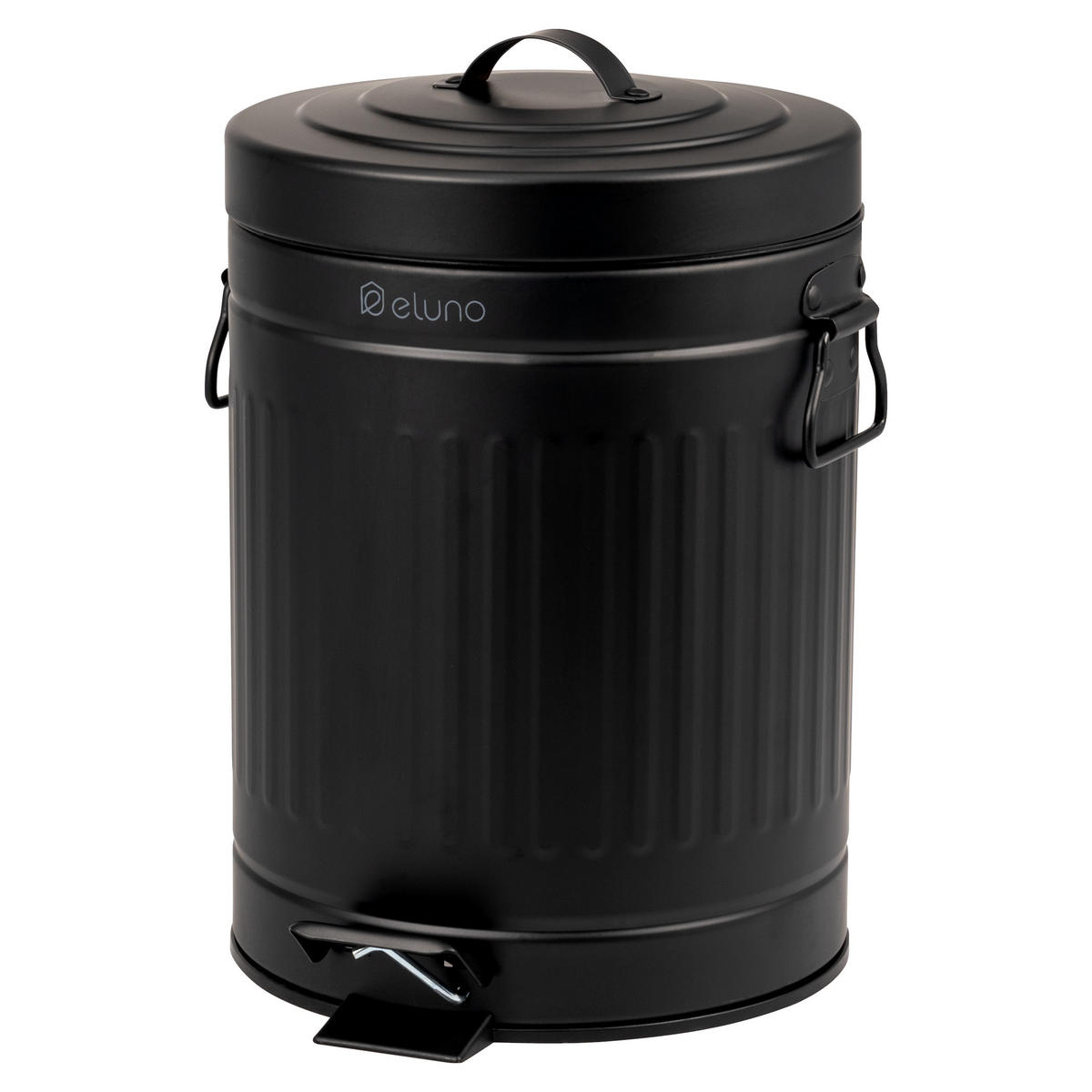 KOSMETIKEIMER Treteimer VINTAGE, 5 Liter, aus Metall, schwarz - Schwarz, Metall (21/30.5/21cm) - eluno