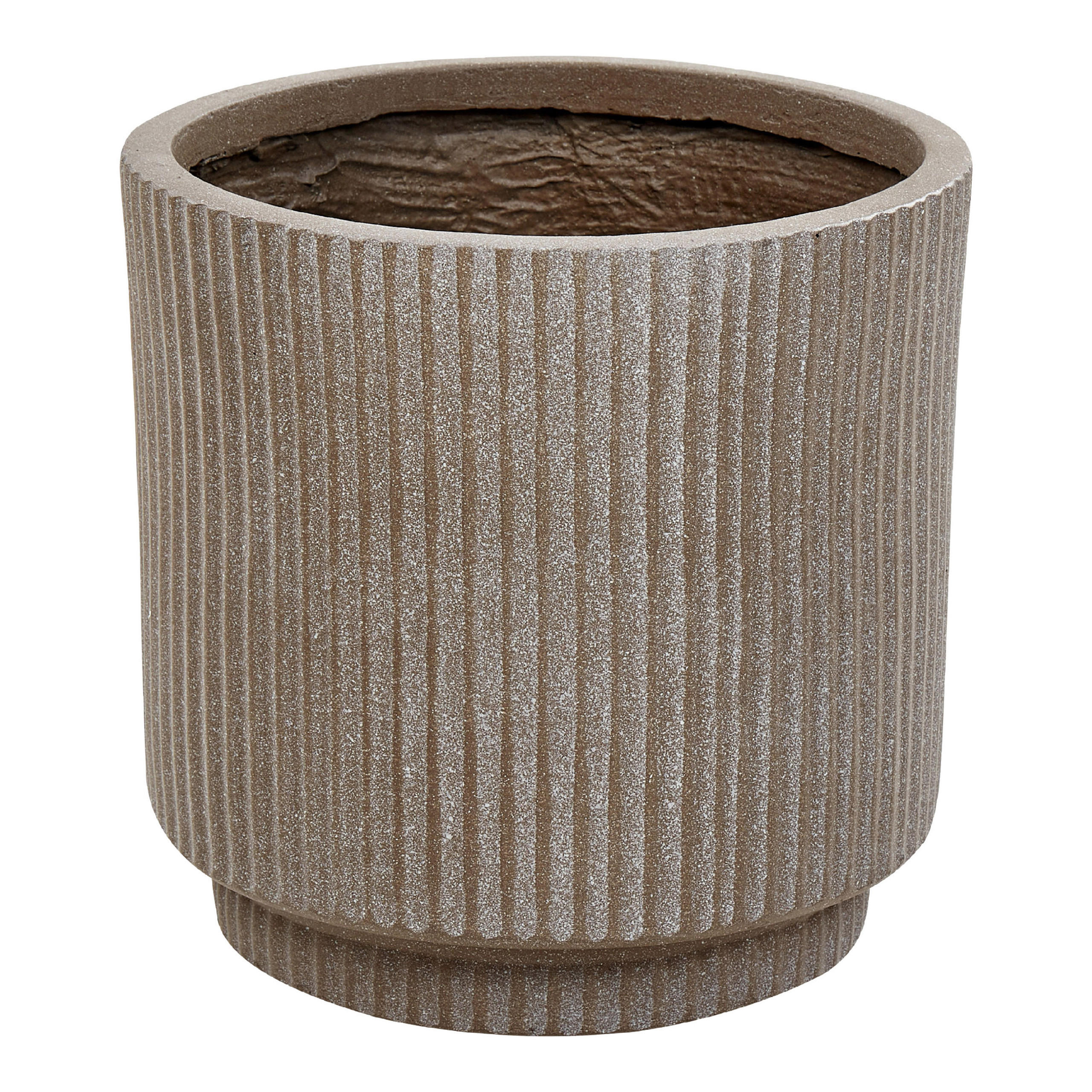 BLUMENTOPF taupe rund 24/24/24 cm Daria - Beige, Naturmaterialien (24cm) - Beliani