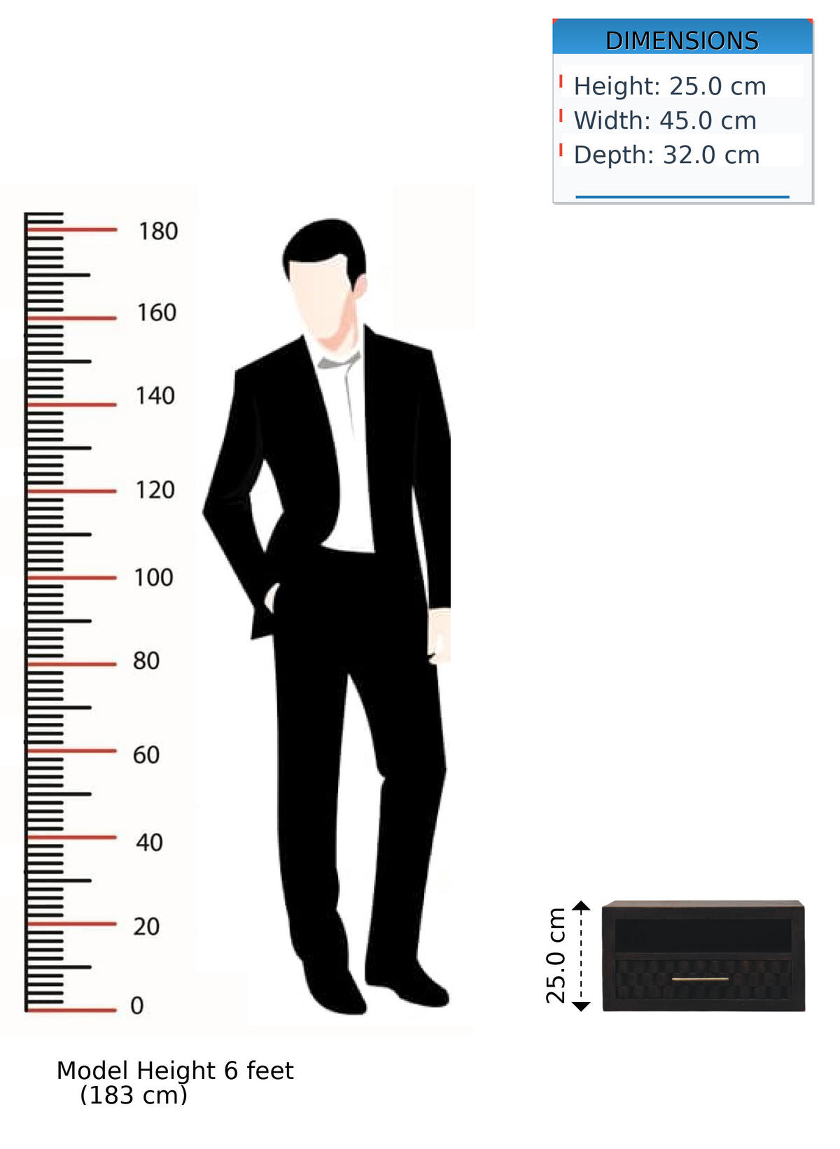 NACHTTISCH Rich-Velvet-Mocha-Finish, 1 Schublade, 1 offenes Fach, Dunkelbraun - Dunkelbraun, Holz (32/25/45cm) - Artisan Furniture