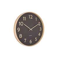 WANDUHR Pure Wood Grain Ø40/4,5 cm - Schwarz, Holz (40/40/4.5cm) - Karlsson
