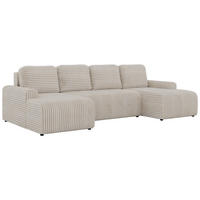 SEDACIA SÚPRAVA NESSARO U Béžová Manšester - čierna/béžová, textil/plast (312/92/151cm) - MKS