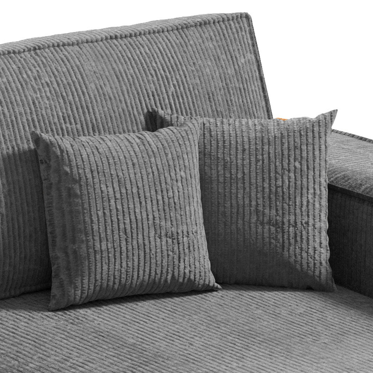ECKSOFA Isaac 3 Sitzplätze Grau - Grau, Holz (257/148cm) - Petits-meubles