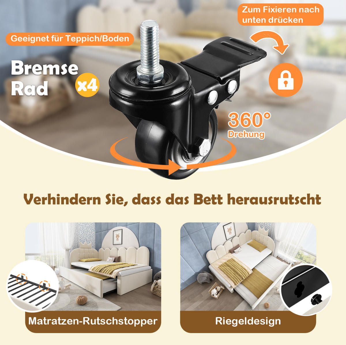 TAGESBETT 90/200/190 cm Beige aus Samt mit Ausziehbett - Beige, Textil (90/200cm) - OKMYHOME