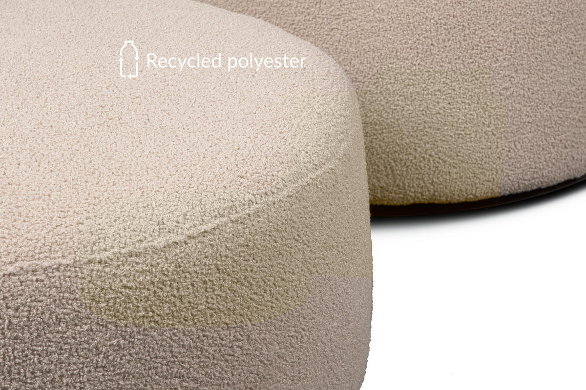 SITZHOCKER RAGGI mit 360° Drehfunktion, Beige - Beige, Textil (80/36/80cm) - KONSIMO®