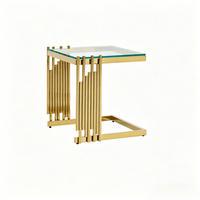 BEISTELLTISCH Gold-Transparent 41/41/46 cm - Goldfarben, Metall (41/41/46cm) - PANGIVO