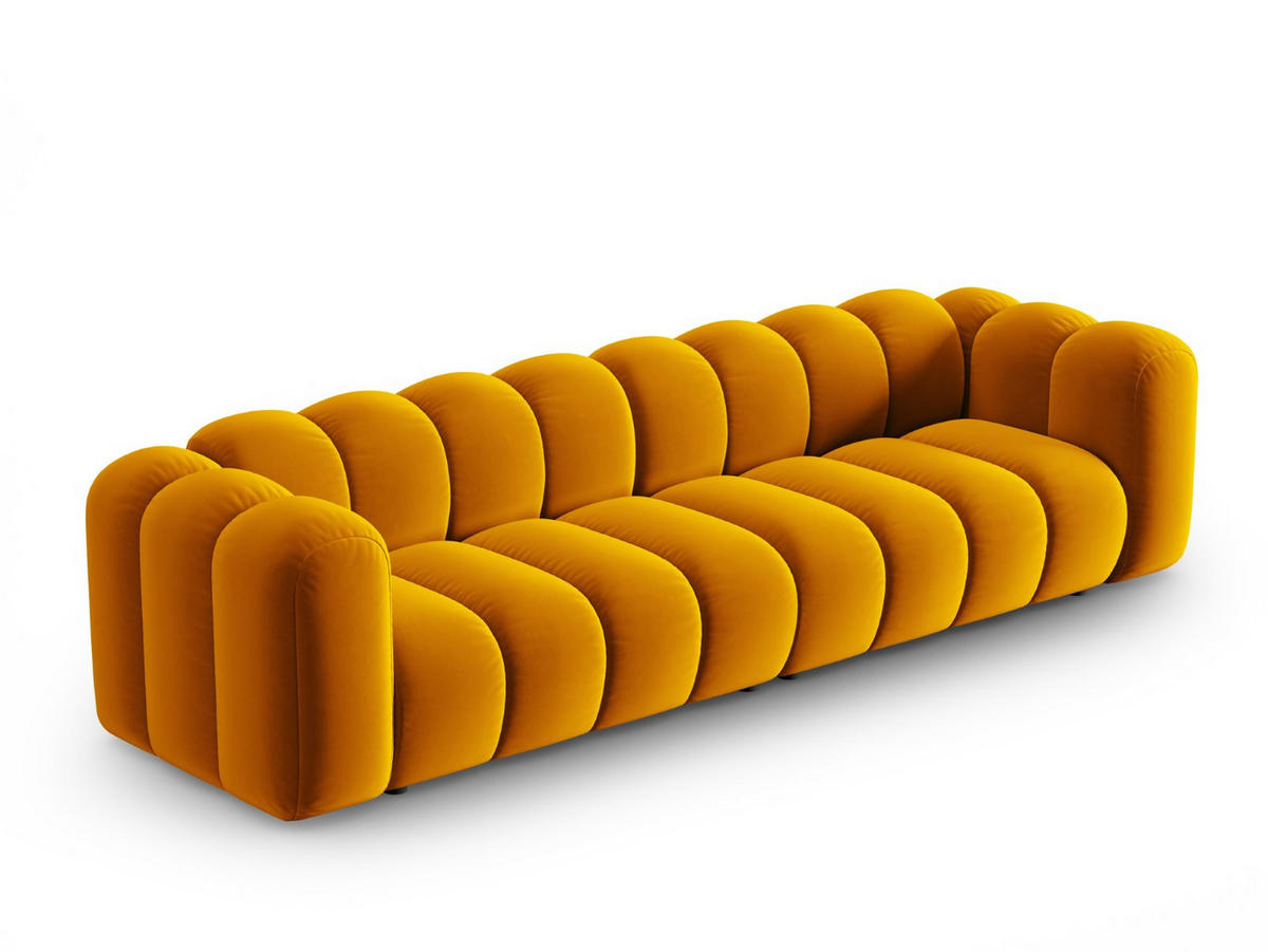 SOFA modular Lupine aus Samt gelb 4 Sitzplätze - Gelb, Textil (95/70/290cm) - Micadoni