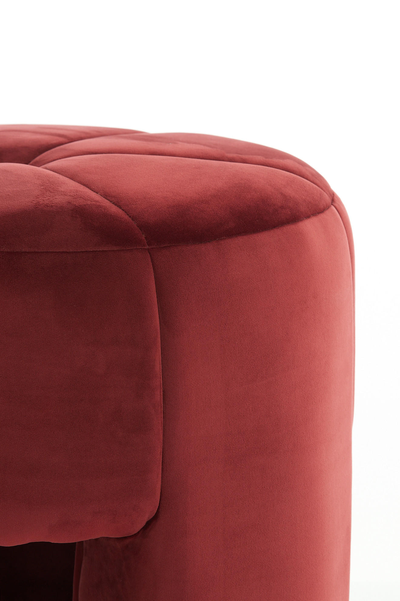 POUF Batumi Rot Ø51/45 cm - Rot, Holz (51/45/51cm) - Light & Living