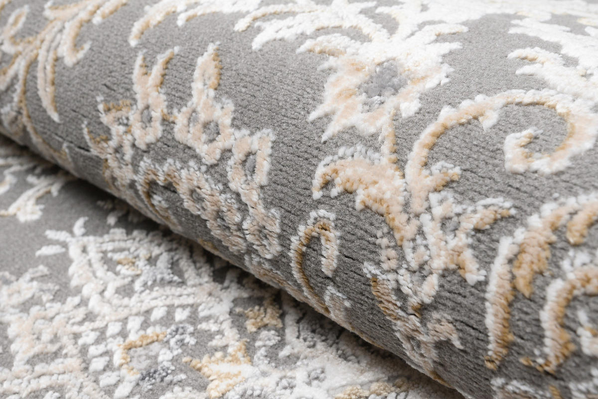 TEPPICH HERA Grau Creme 80/150 cm - Creme/Grau, Textil (80/150cm) - Tapiso