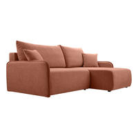 ECKSOFA BLIKO mit Schlaffunktion, Lachs - Terracotta, Textil (198/150cm) - Fedve