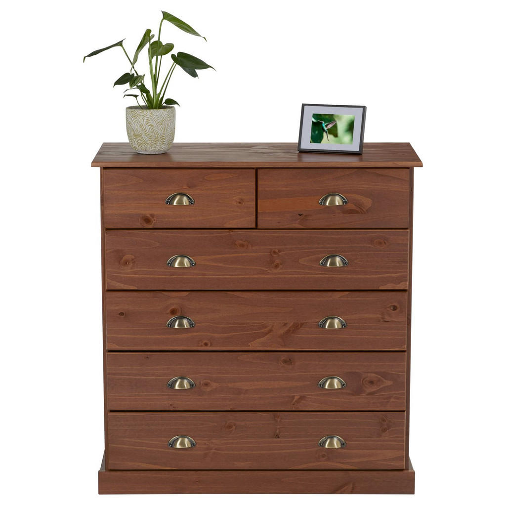 Thumbnail - Idimex Kommode, Kastanien, Holz, Kiefer, Vintage, 91x95x39 cm, FSC Mix, Wohnzimmer, Kommoden & Sideboards, Kommoden