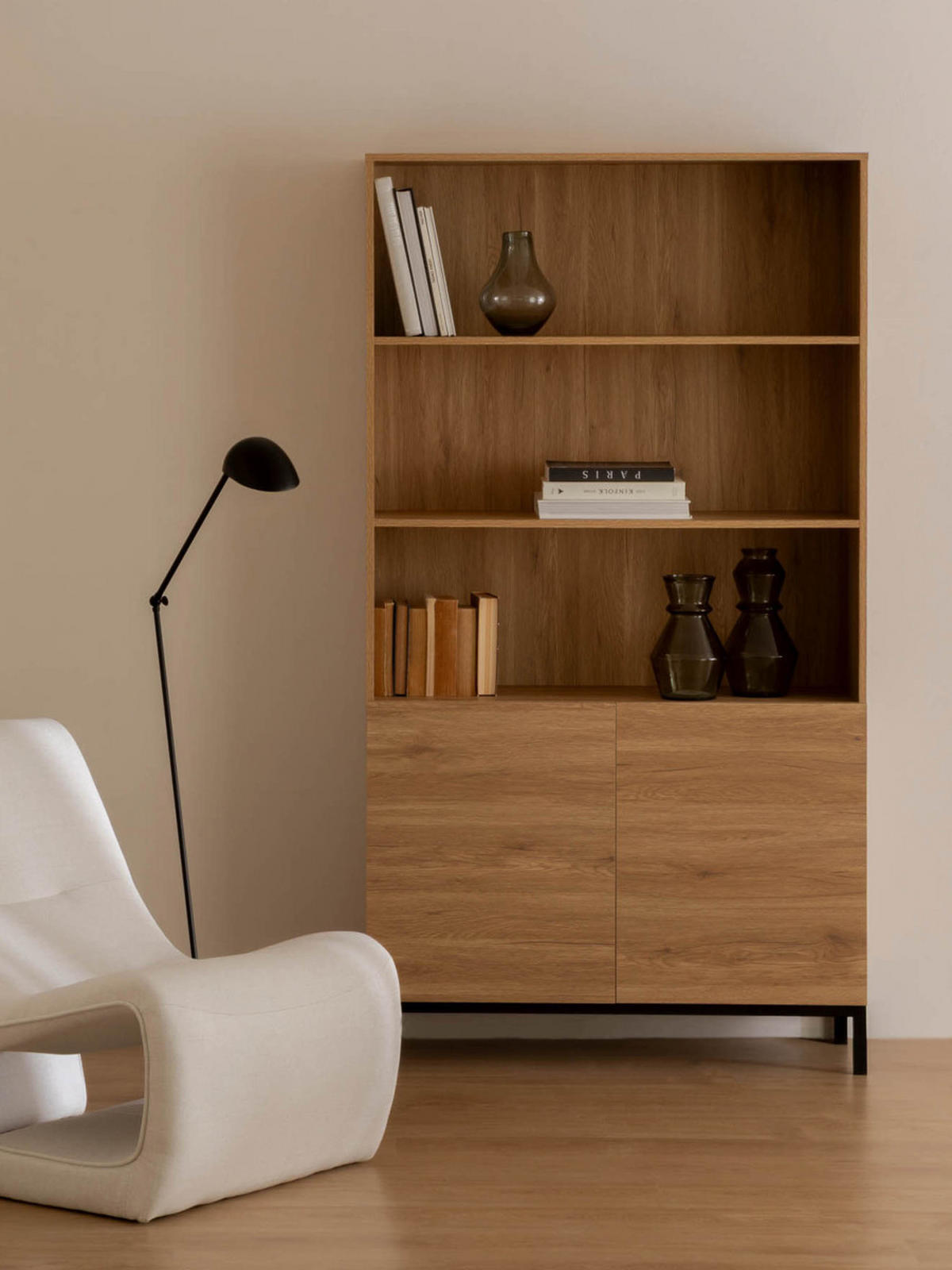 BÜCHERREGAL Kolb Natur 100 cm x 184 cm - Braun, Holzwerkstoff (100/184/35cm) - Kenay Home