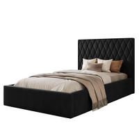 POLSTERBETT PONTI 120x200 cm Schwarz (Stoff Magic Velvet) - Kompakt, mit Bettkasten und Lattenrost - Schwarz, Holzwerkstoff/Textil (120/200cm) - Ravio