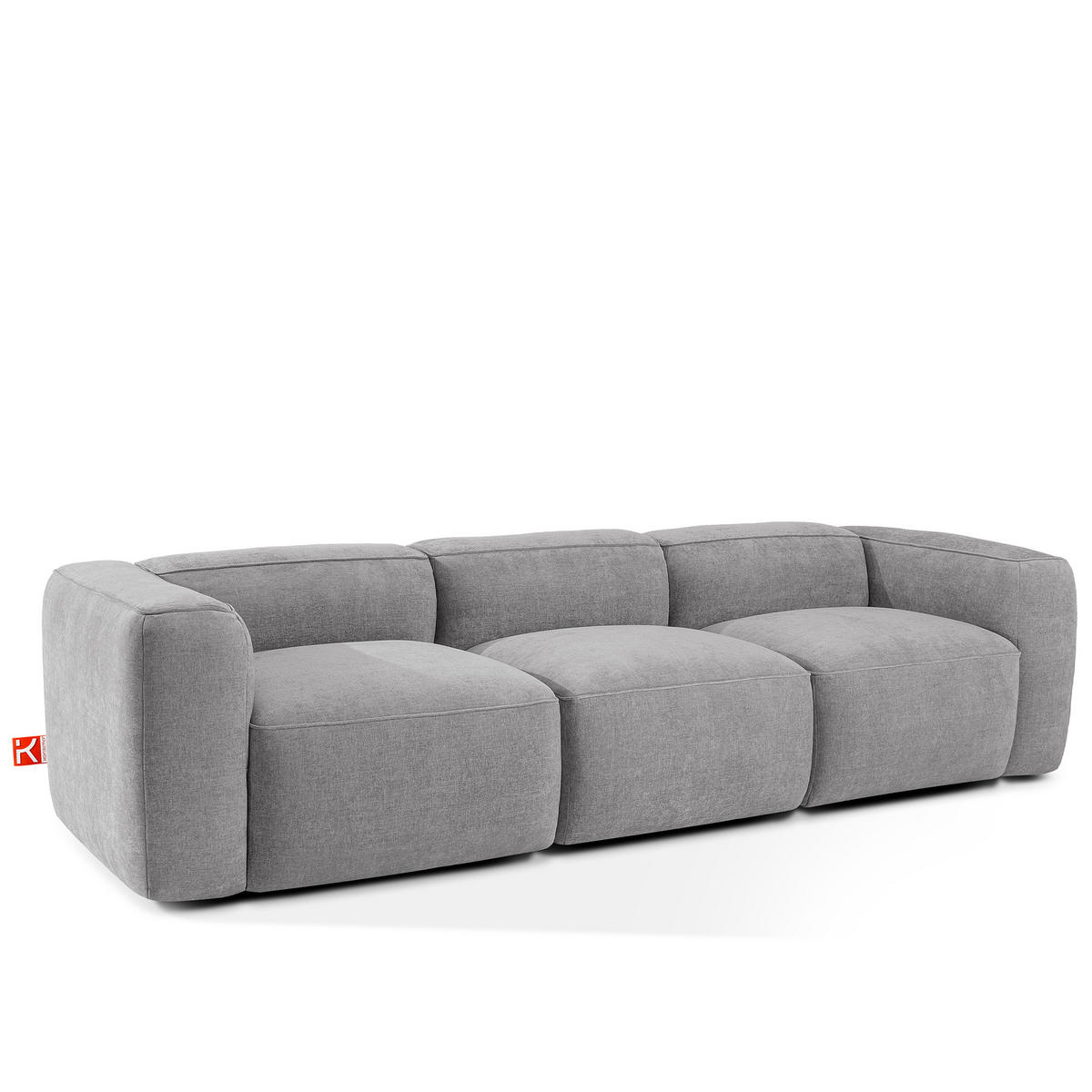 3-SITZER SOFA FUBBO, Hellgrau - Hellgrau, Holz/Holzwerkstoff (290/73/96cm) - KONSIMO®