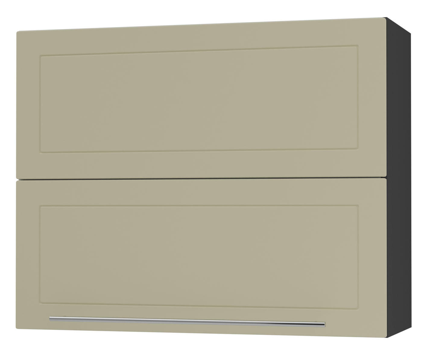 KÜCHENHÄNGESCHRANK Kvantum W8B/90 Vanille Matt / Schwarz Matt 90 / 32,5 / 72cm - Creme/Schwarz, Holz/Holzwerkstoff (90/72/36cm) - Feldmann-Wohnen